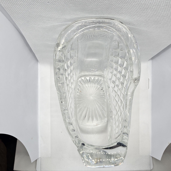 Lead Crystal Holiday Sleigh Candy Dish Flower Vase Christmas Winter - Picture 4 of 8